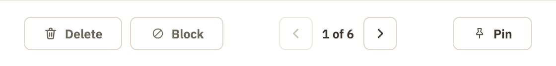 The bottom of an open conversation, with Pin at the right