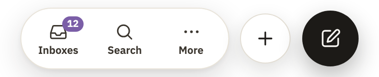 Search mail above the list, and Search in the bar at the bottom of a phone