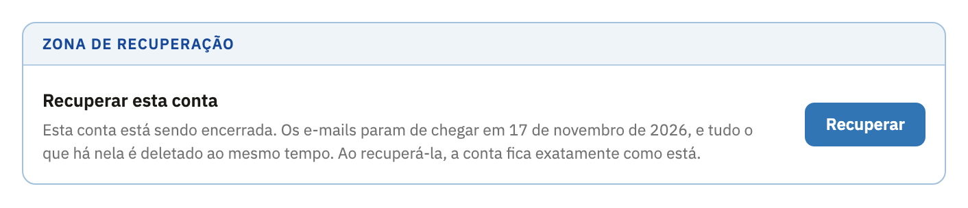 A Zona de recuperação, com Recuperar
