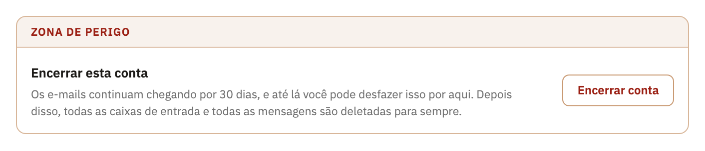 A Zona de perigo, com Encerrar conta