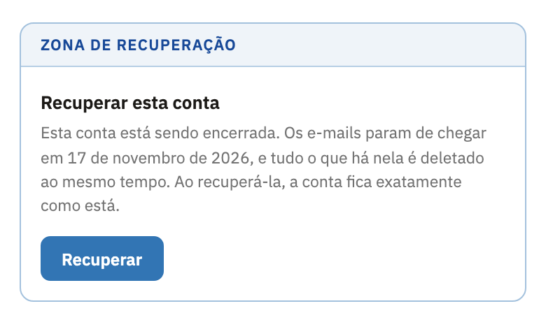 A Zona de recuperação, com Recuperar